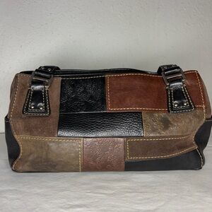 Fossil Blackburn Patchwork Leather Satchel